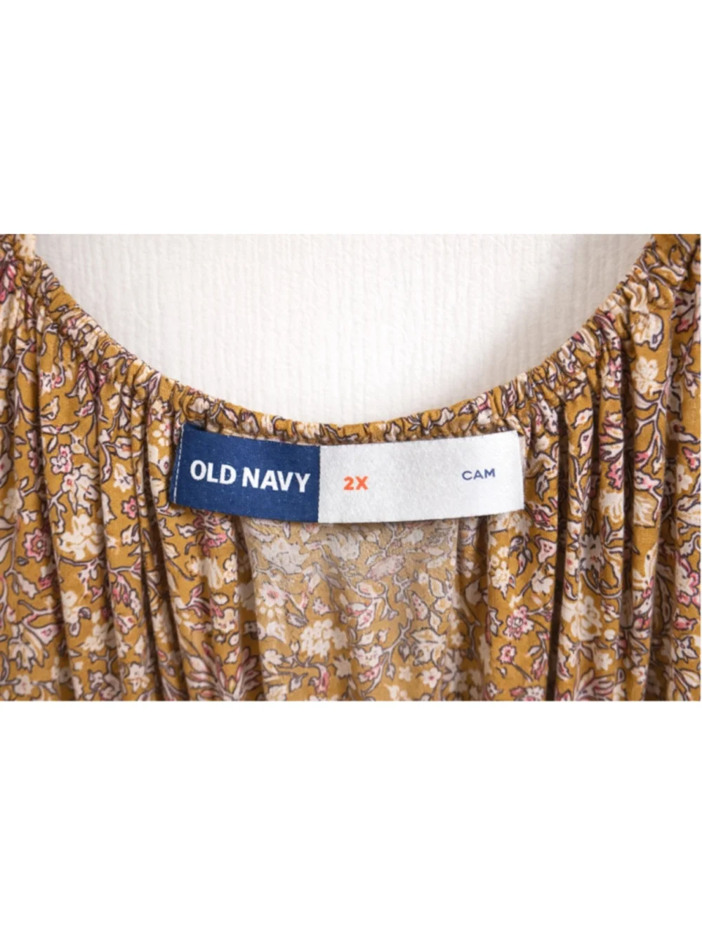 Old Navy 2X Floral Maxi Dress Boho Mustard Yellow Flowy Cami Plus Size - Picture 7 of 8